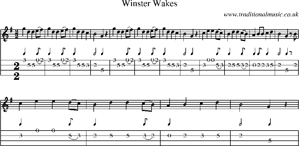 Mandolin Tab and Sheet Music for Winster Wakes