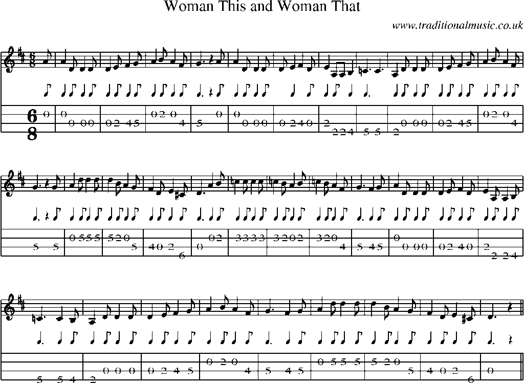 Mandolin Tab and Sheet Music for Woman This And Woman That