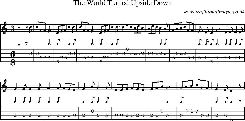Mandolin Tab and Sheet Music for The World Turned Upside Down(2)