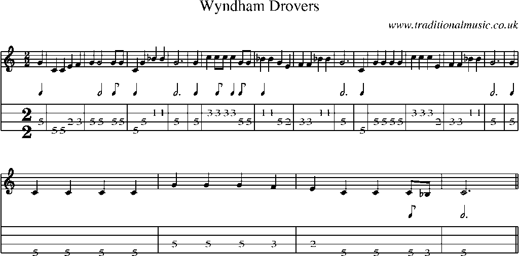 Mandolin Tab and Sheet Music for Wyndham Drovers