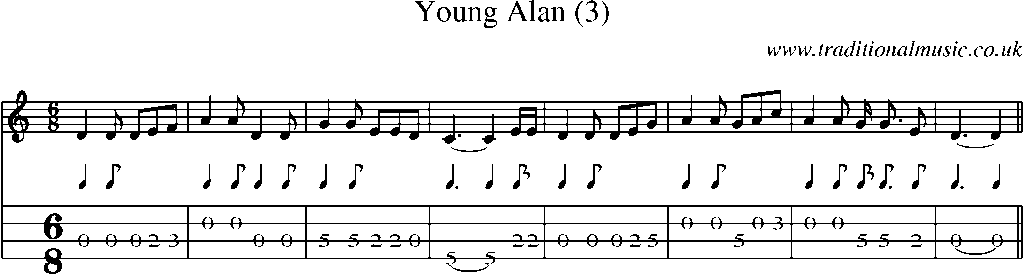 Mandolin Tab and Sheet Music for Young Alan (2)