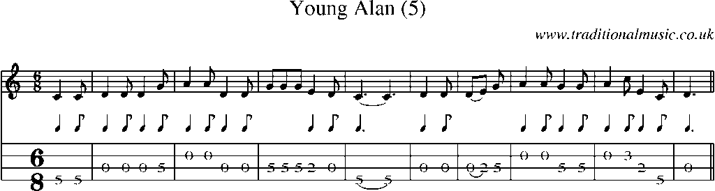 Mandolin Tab and Sheet Music for Young Alan (5)