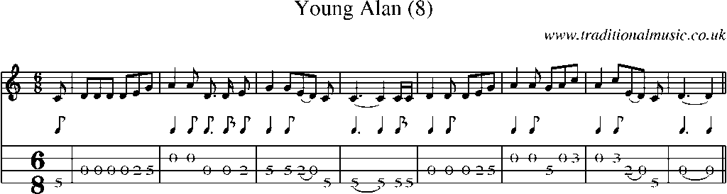 Mandolin Tab and Sheet Music for Young Alan (8)