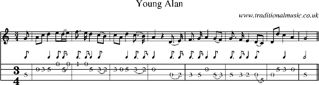 Mandolin Tab and Sheet Music for Young Alan