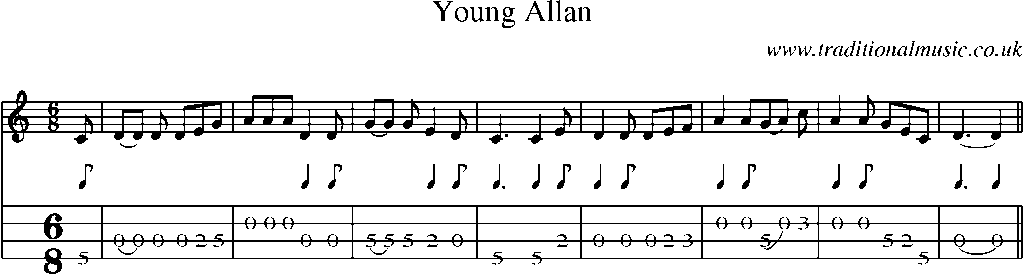 Mandolin Tab and Sheet Music for Young Allan