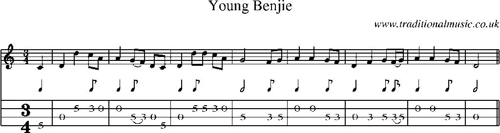 Mandolin Tab and Sheet Music for Young Benjie