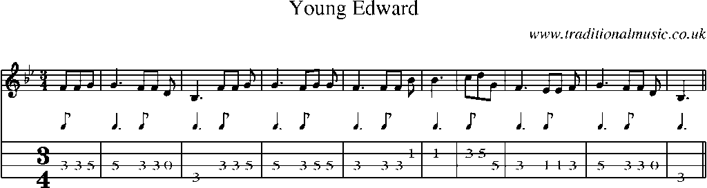 Mandolin Tab and Sheet Music for Young Edward