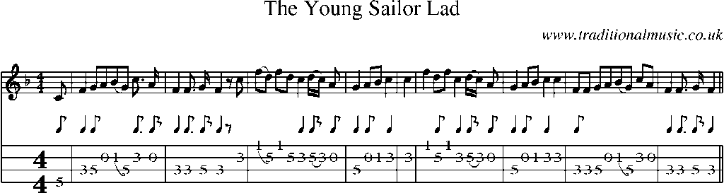 Mandolin Tab and Sheet Music for The Young Sailor Lad