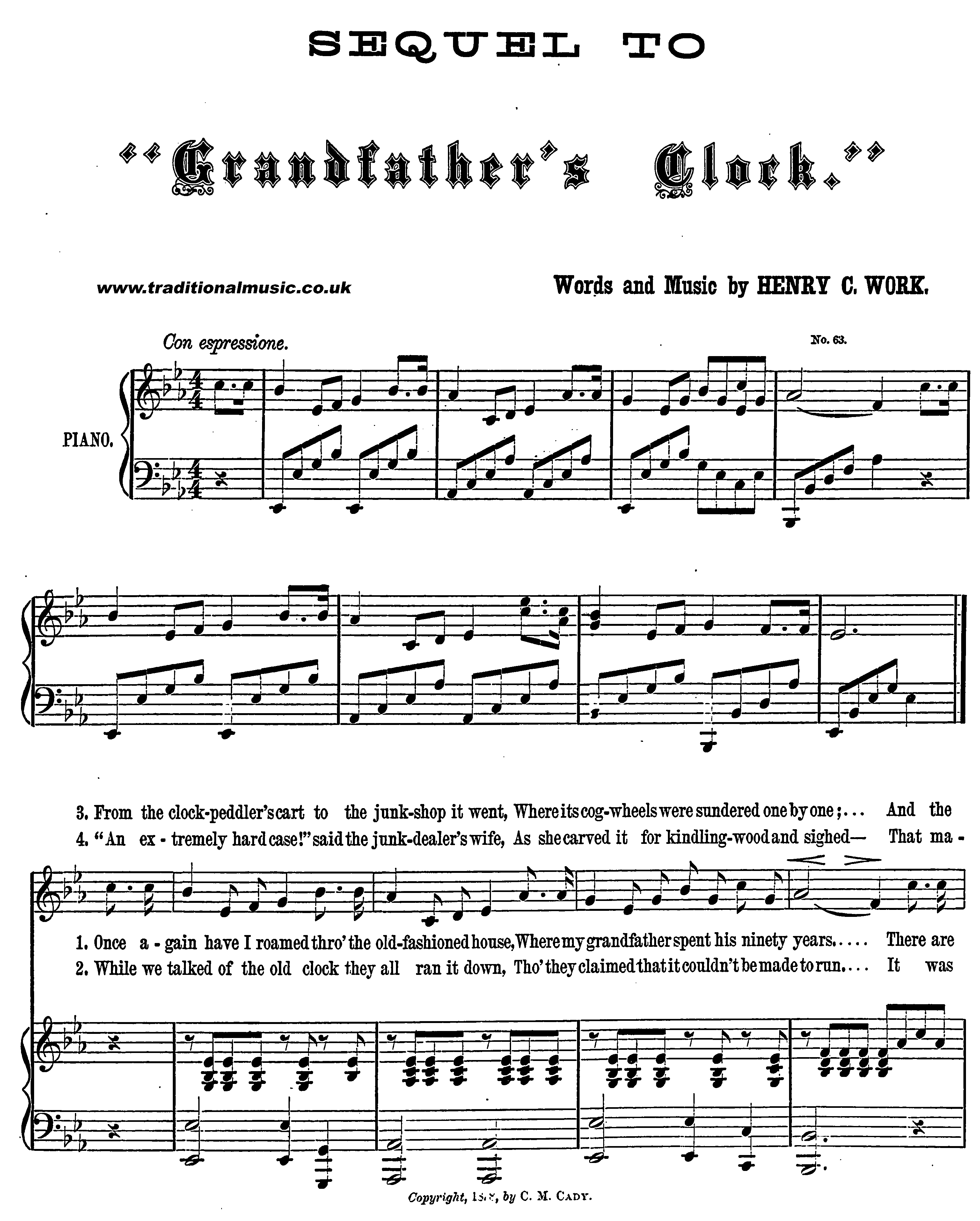 Grandfather's Clock Sequel, Sheet Music page 2