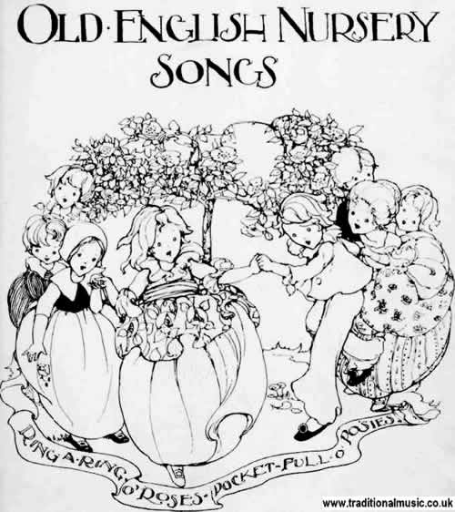 Old English Nursery Songs, arranged for piano with sheet music and lyrics