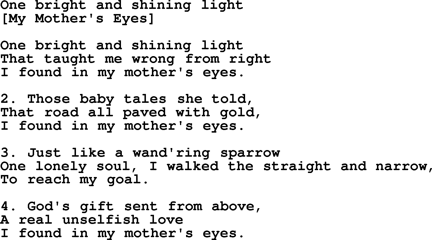 Old American Song: One Bright And Shining Light, lyrics