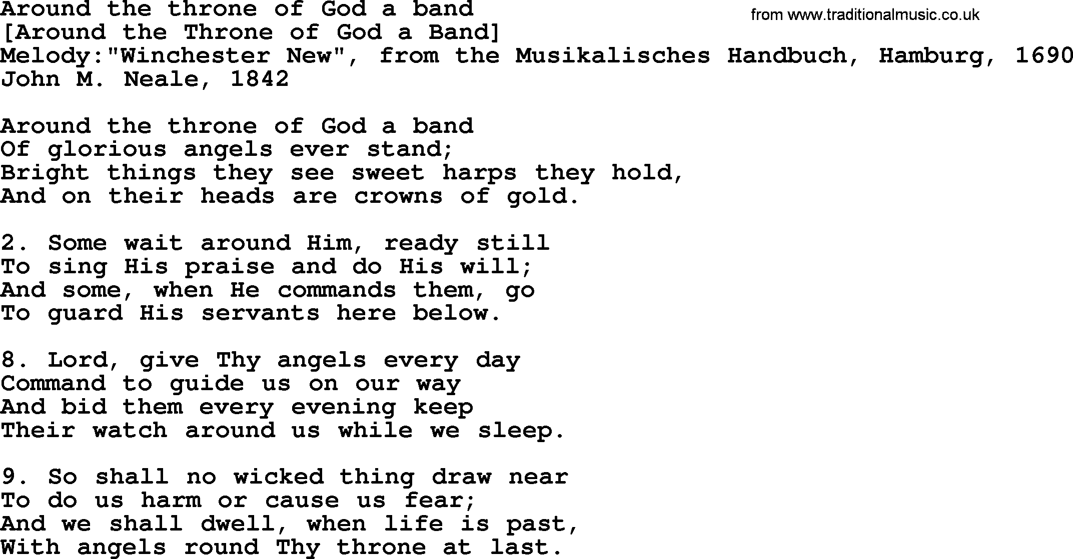 Old English Song: Around The Throne Of God A Band lyrics