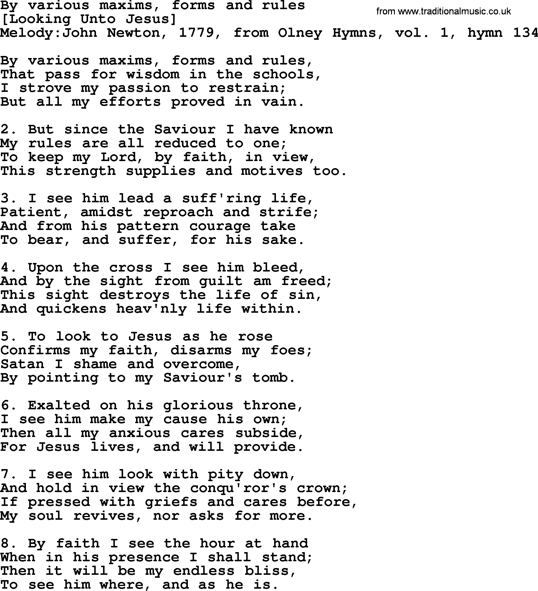 Old English Song: By Various Maxims, Forms And Rules lyrics