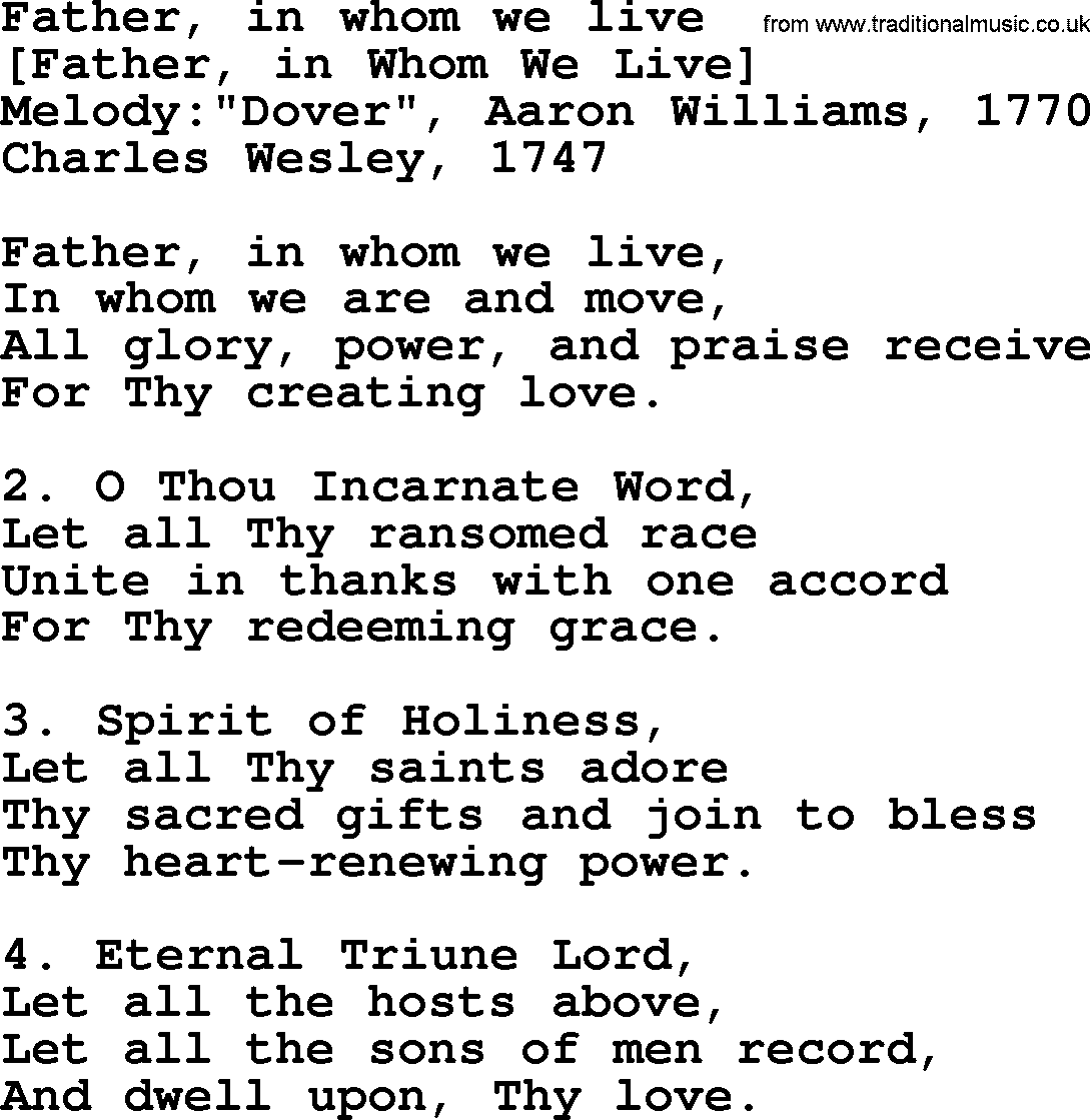 Old English Song: Father, In Whom We Live lyrics