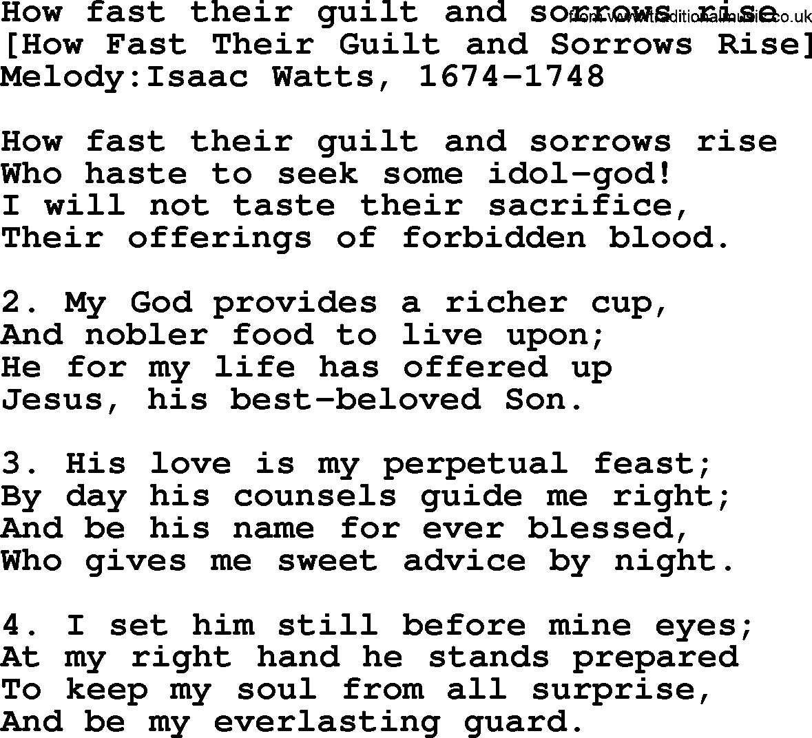 Old English Song: How Fast Their Guilt And Sorrows Rise lyrics