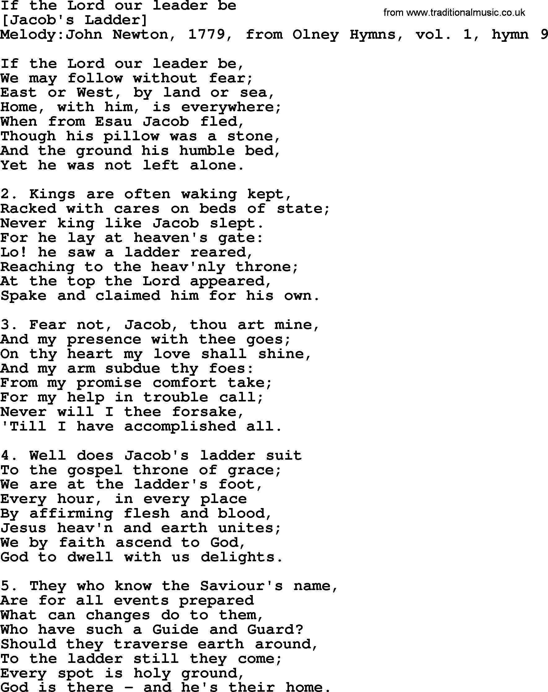 Old English Song: If The Lord Our Leader Be lyrics