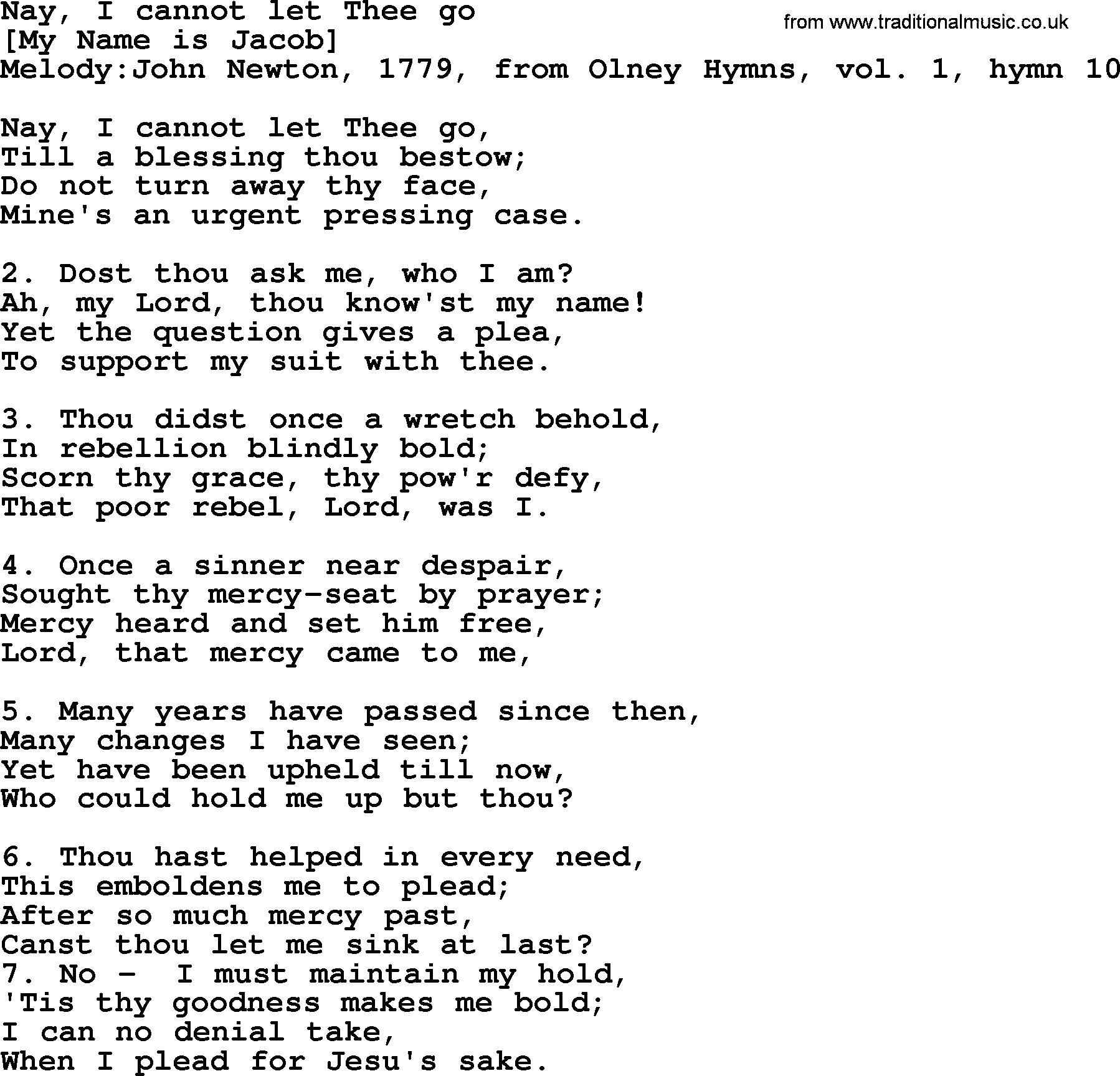 Old English Song: Nay, I Cannot Let Thee Go lyrics