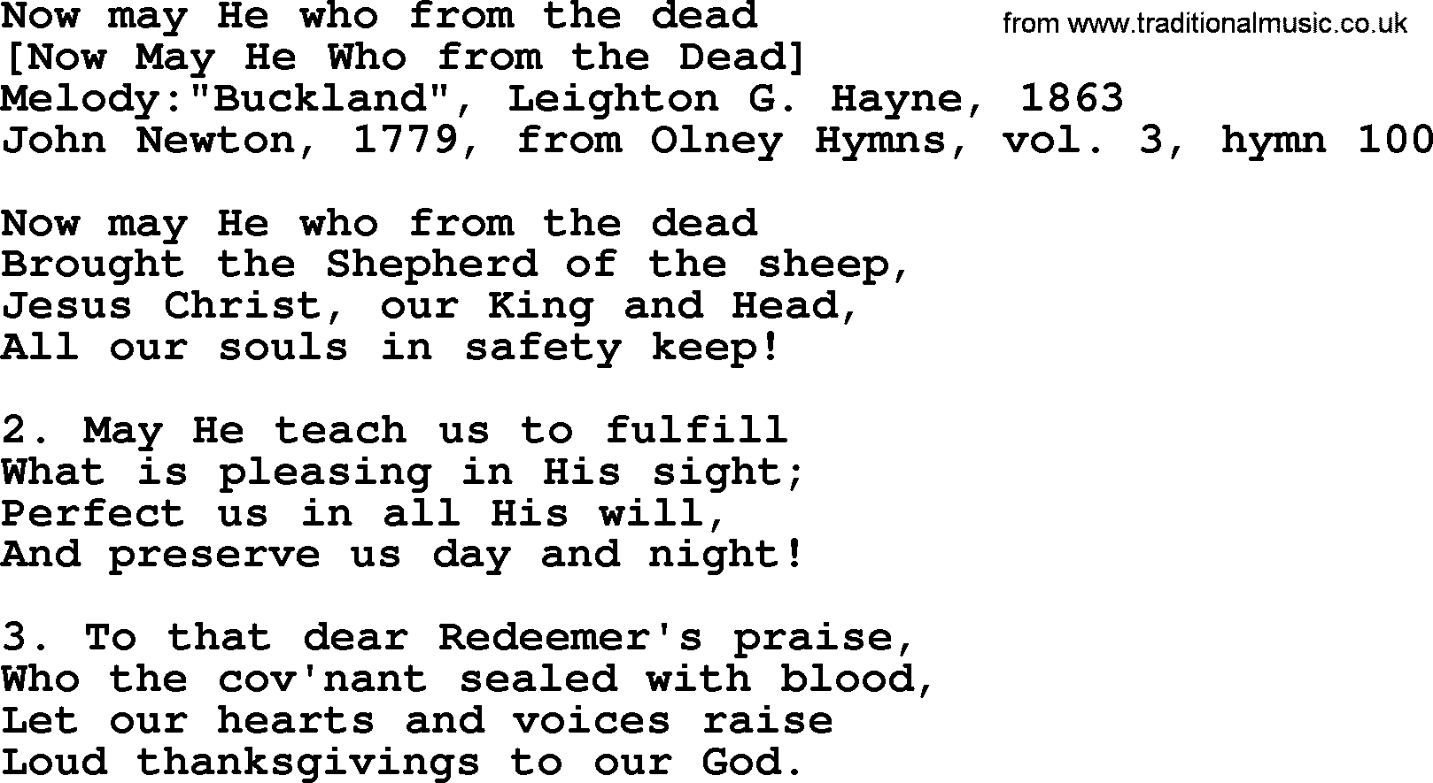 Old English Song: Now May He Who From The Dead lyrics