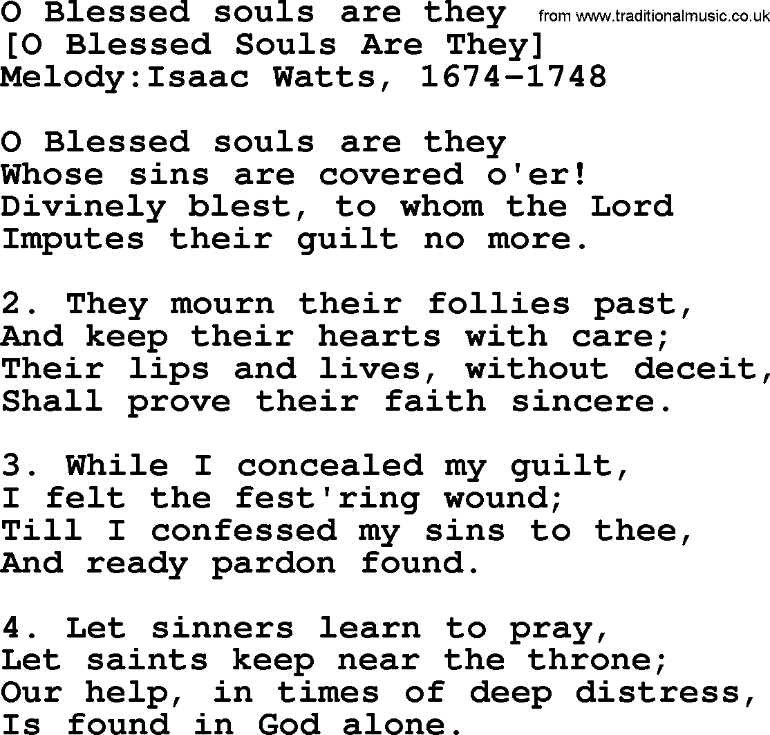 Old English Song: O Blessed Souls Are They lyrics