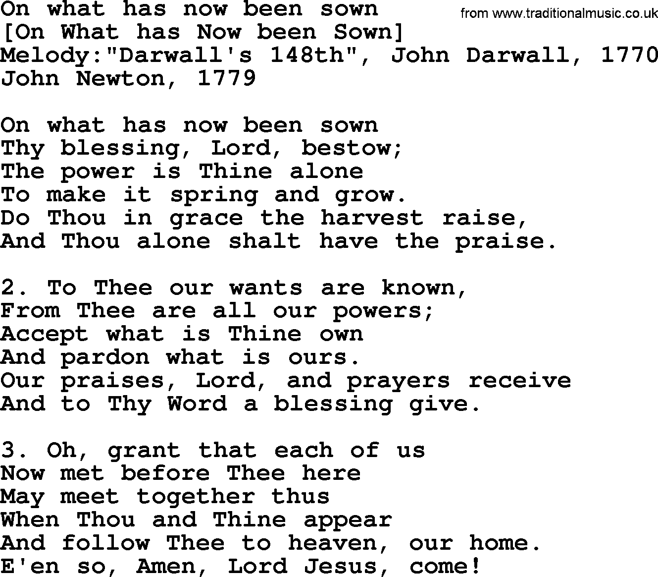 Old English Song: On What Has Now Been Sown lyrics