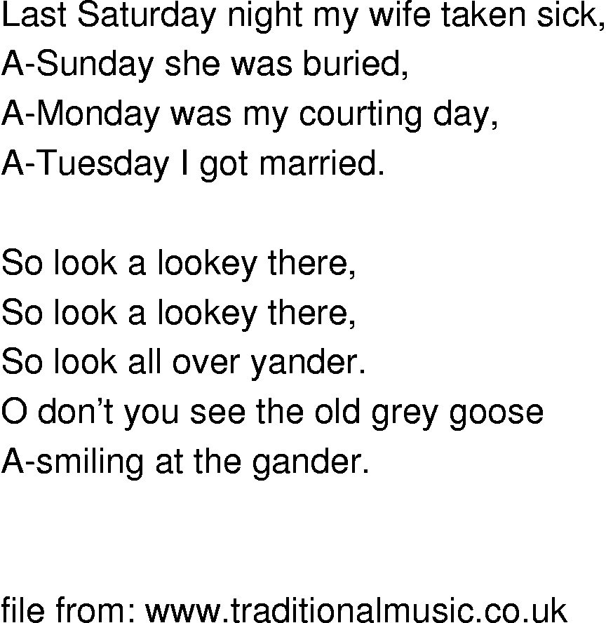 Old-Time (oldtimey) Song Lyrics - a monday was my courtin day