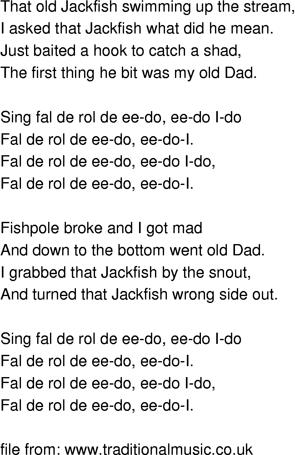 Old-Time (oldtimey) Song Lyrics - jackfish