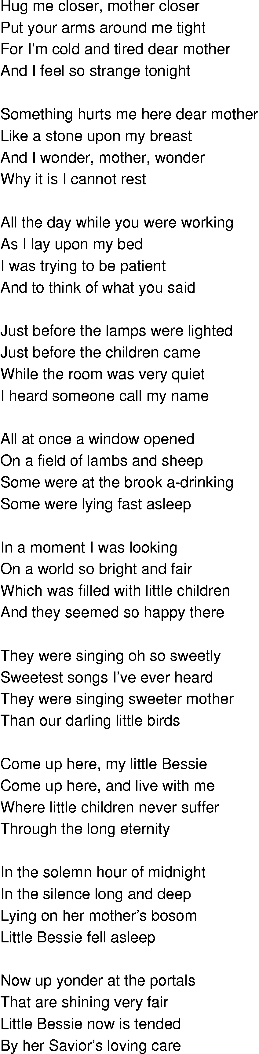 Old-Time (oldtimey) Song Lyrics - little bessie