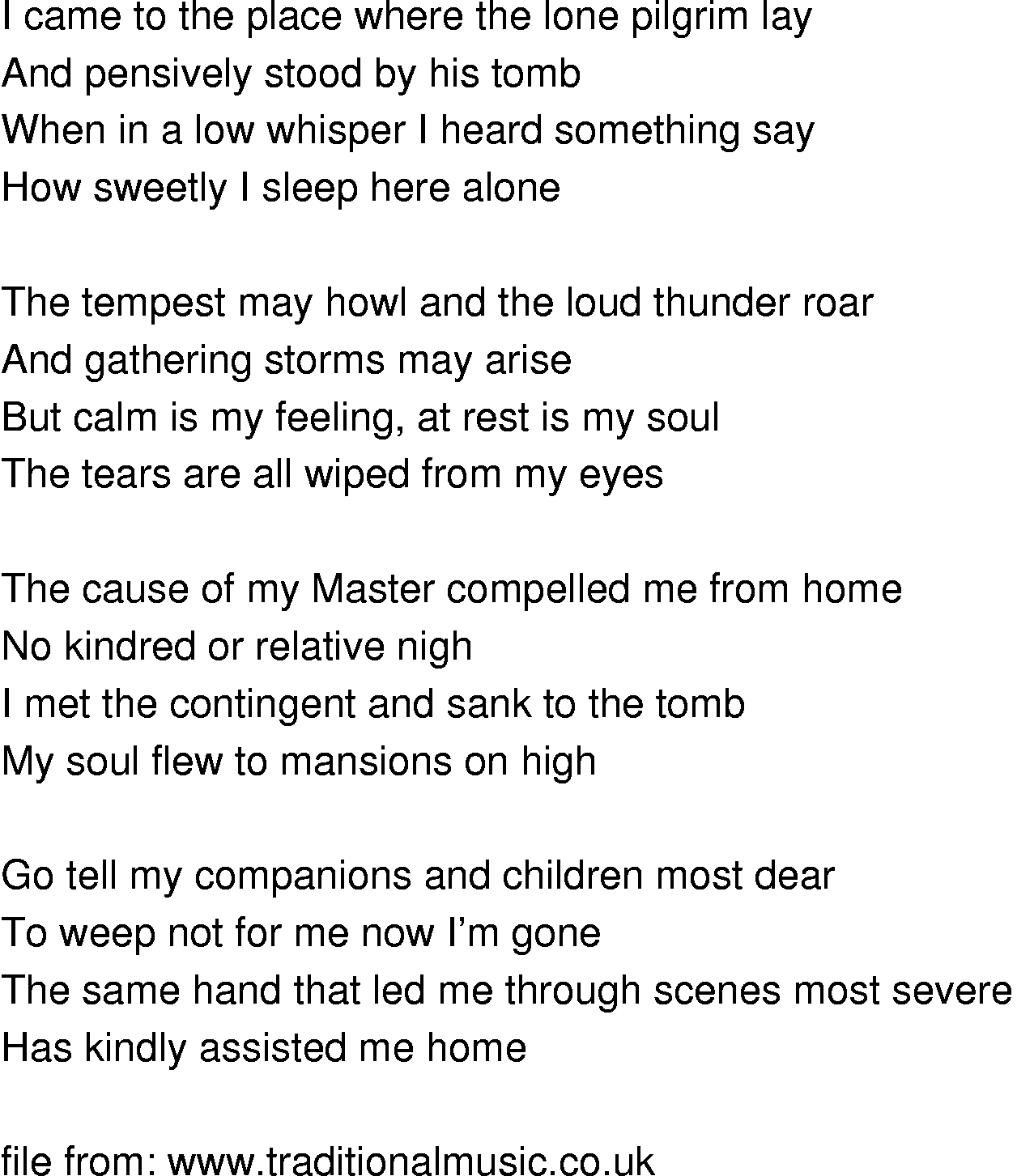 Old-Time (oldtimey) Song Lyrics - lone pilgrim