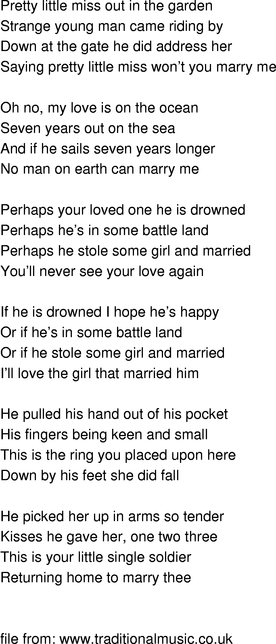 Old-Time (oldtimey) Song Lyrics - pretty little miss