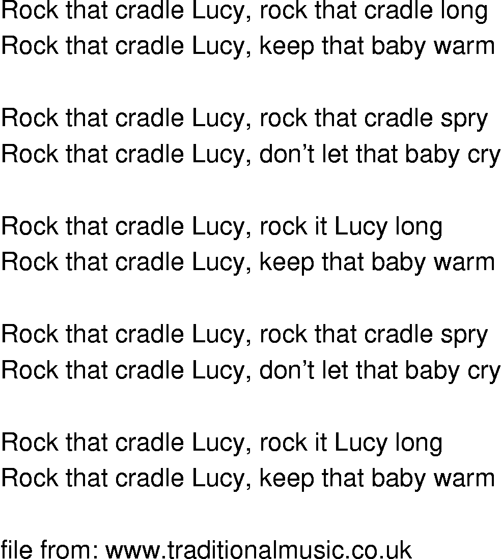 Old-Time (oldtimey) Song Lyrics - rock the cradle lucy