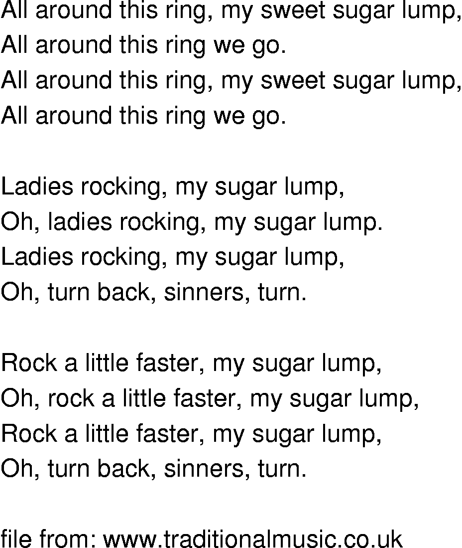 Old-Time (oldtimey) Song Lyrics - rocking my sugar lump