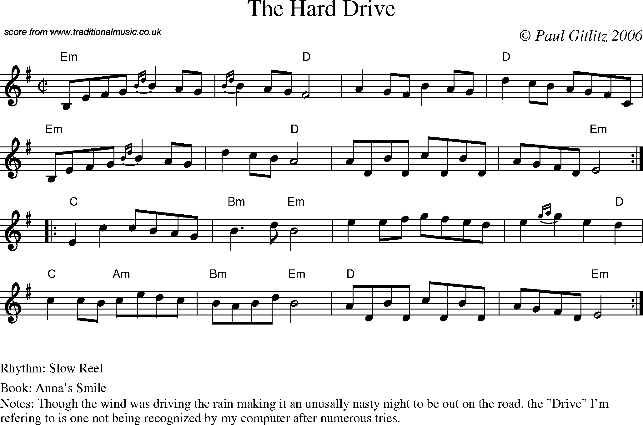 Sheet Music Score for Reel - The Hard Drive