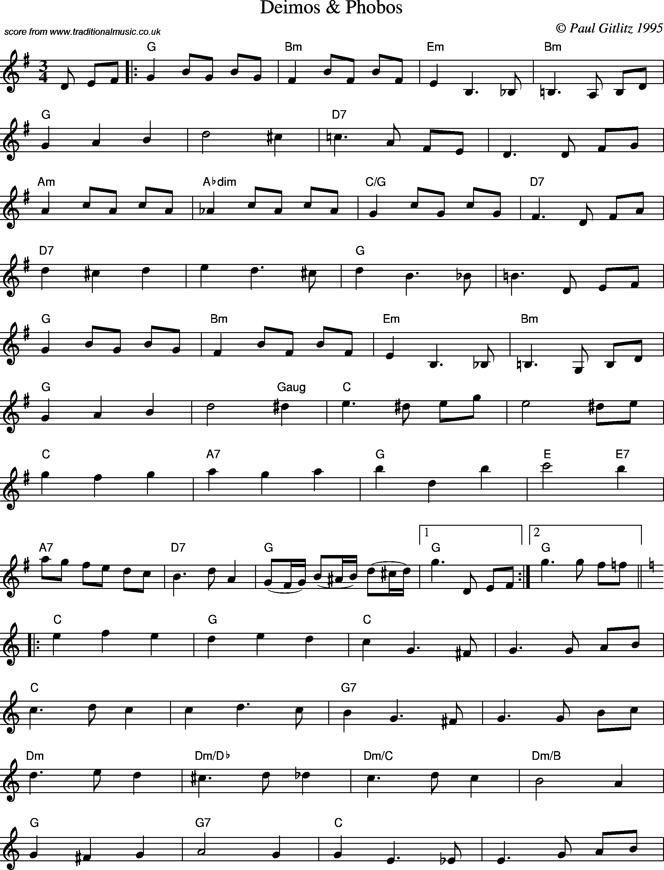 Sheet Music Score for Waltz - Deimos & Phobos