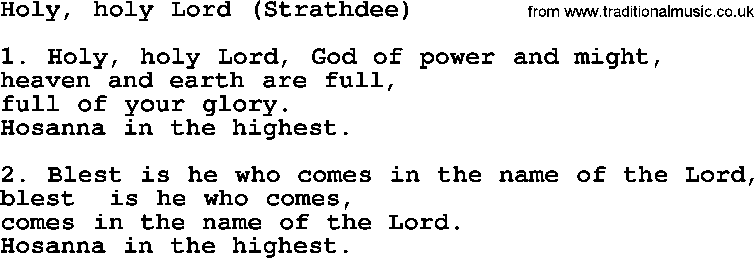 Presbyterian Hymns collection, Hymn: Holy, Holy Lord (strathdee), lyrics and PDF