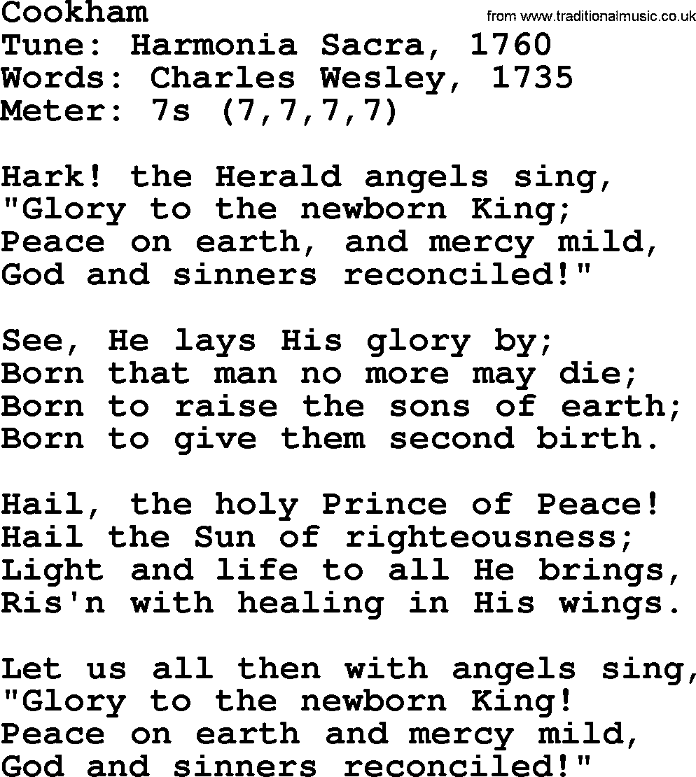 Sacred Harp songs collection, song: Cookham, lyrics and PDF