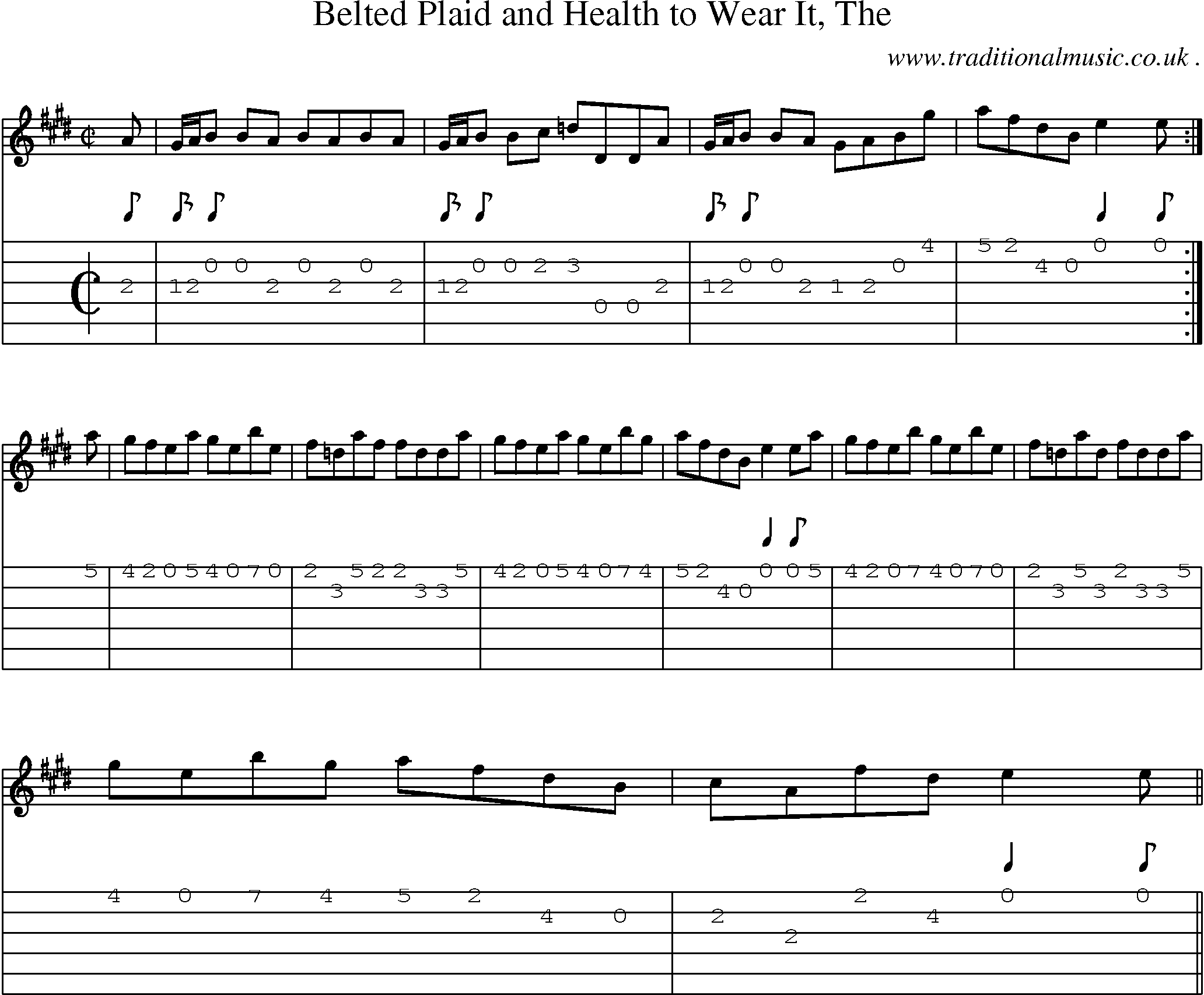 Sheet-music  score, Chords and Guitar Tabs for Belted Plaid And Health To Wear It The