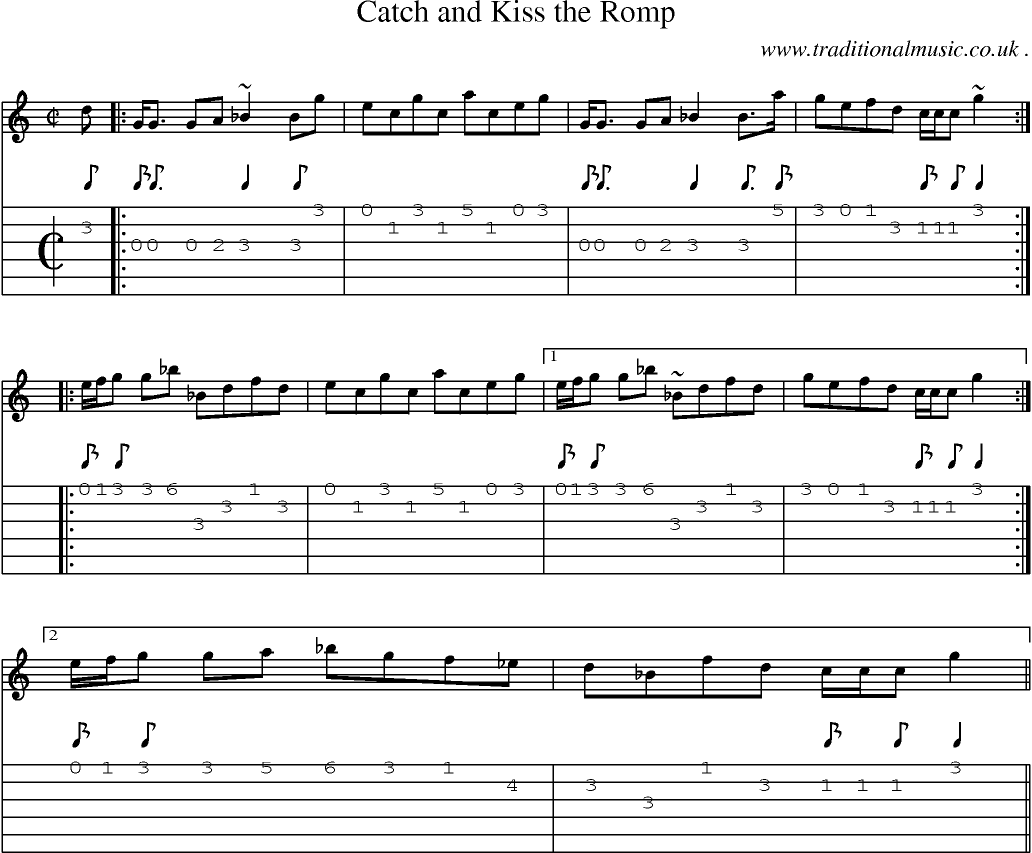Sheet-music  score, Chords and Guitar Tabs for Catch And Kiss The Romp