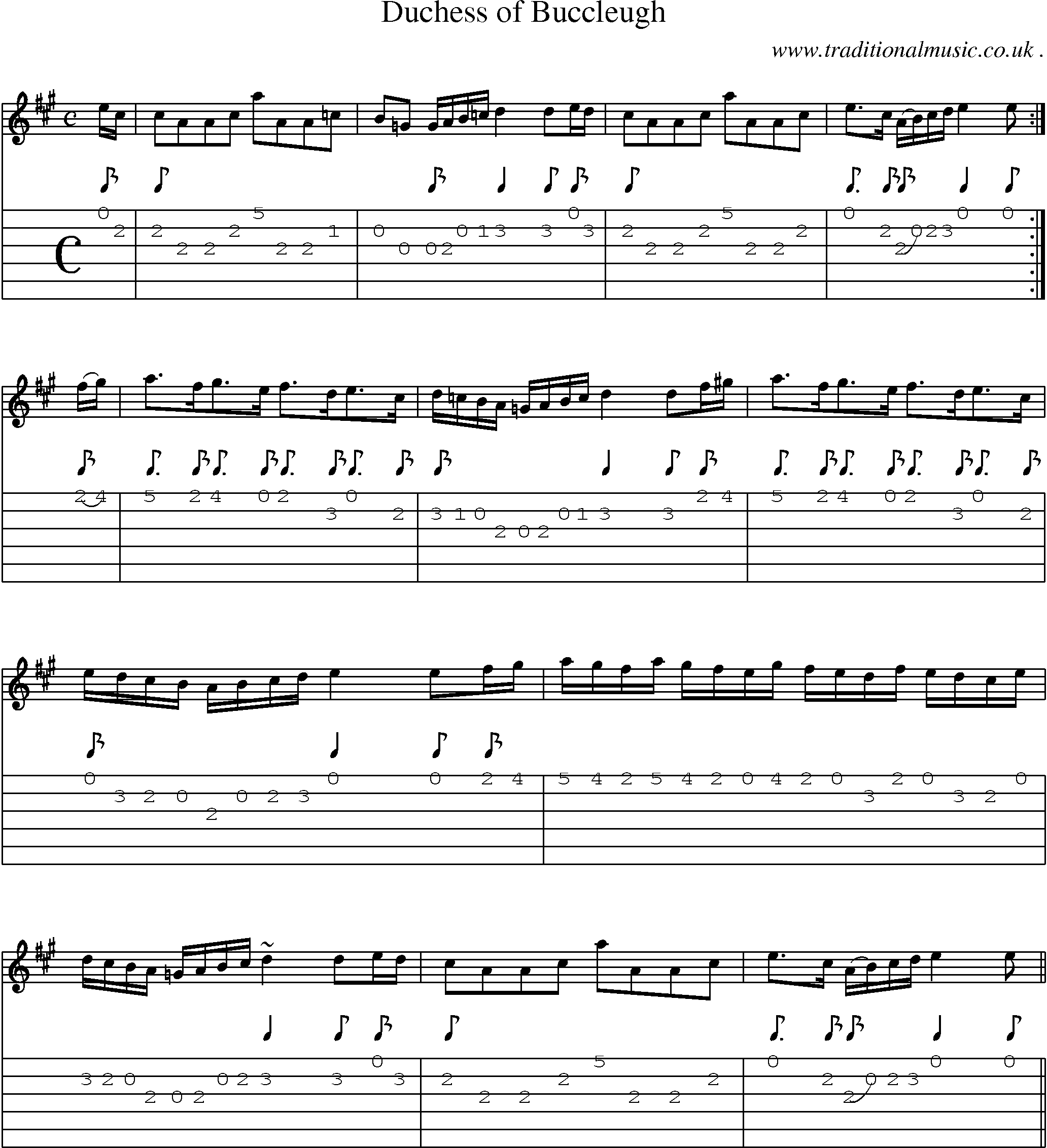 Sheet-music  score, Chords and Guitar Tabs for Duchess Of Buccleugh