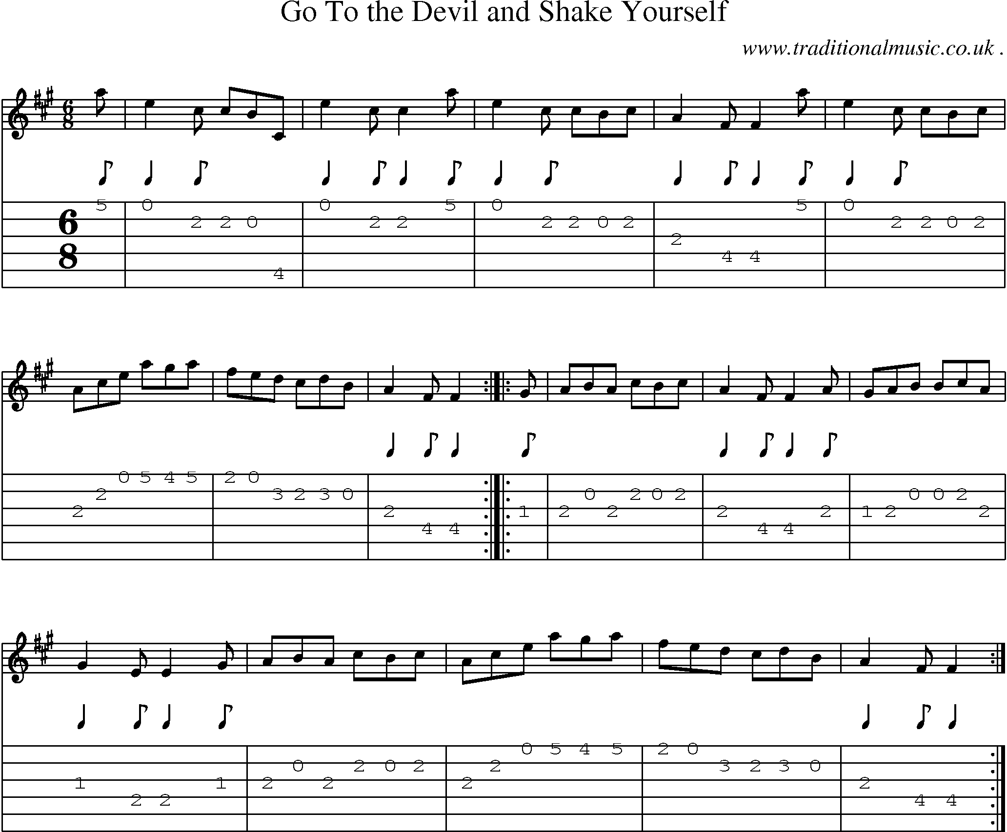 Sheet-music  score, Chords and Guitar Tabs for Go To The Devil And Shake Yourself 