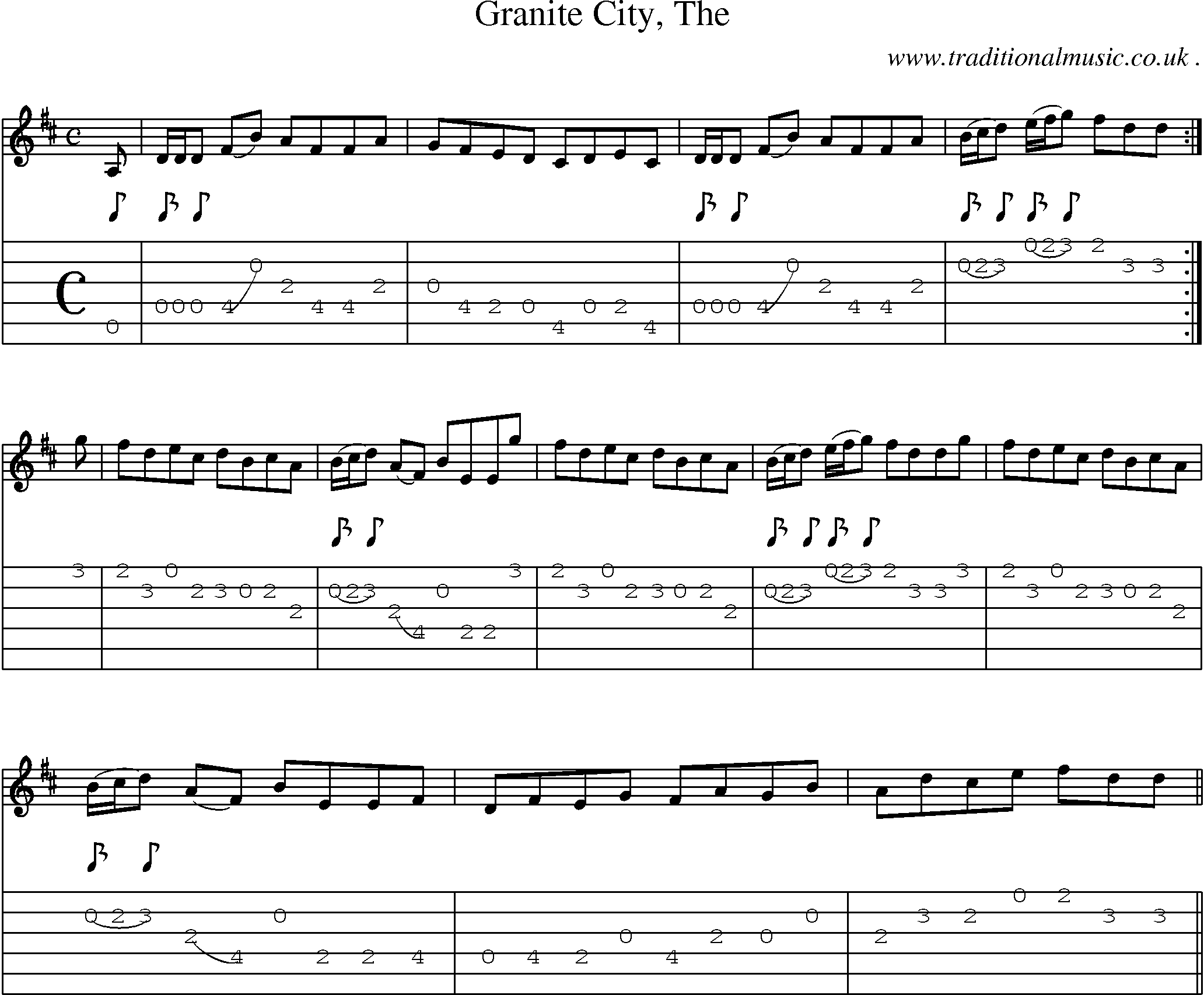 Sheet-music  score, Chords and Guitar Tabs for Granite City The