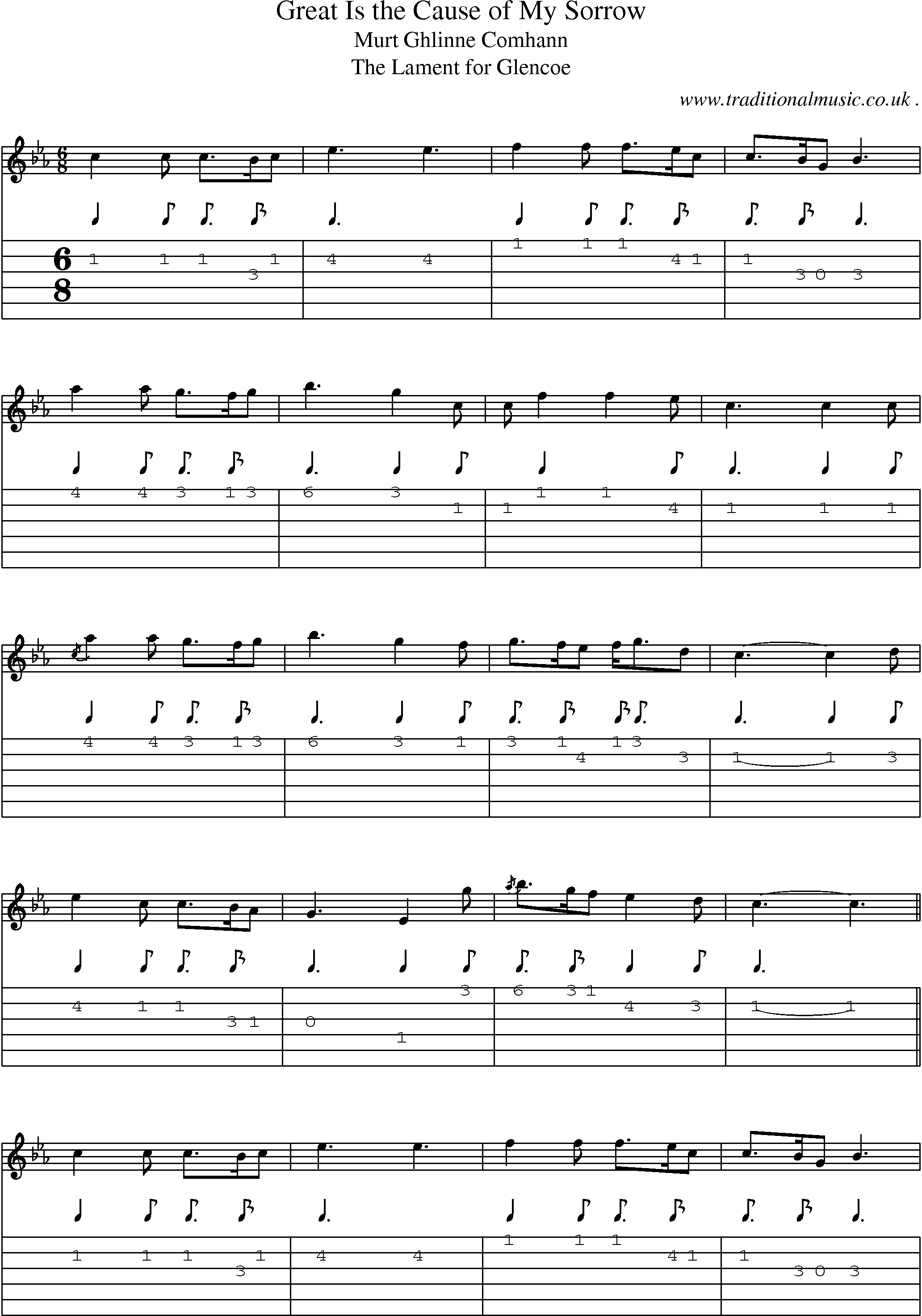 Sheet-music  score, Chords and Guitar Tabs for Great Is The Cause Of My Sorrow