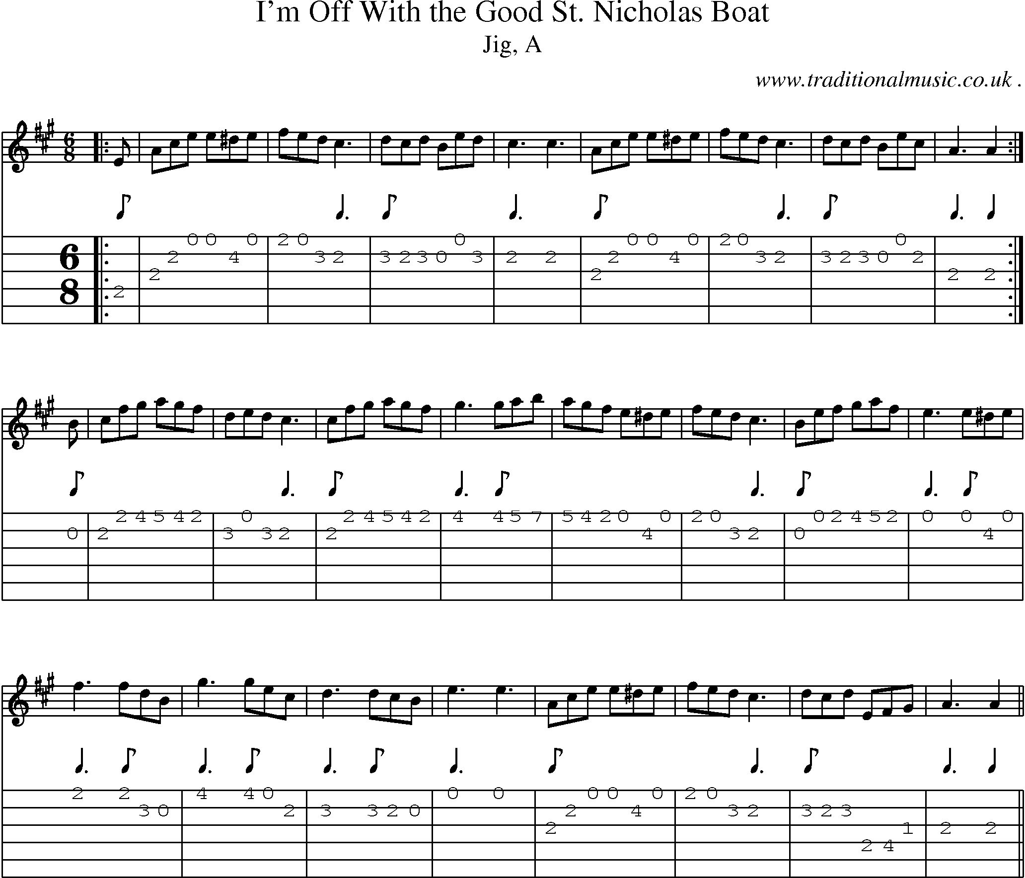 Sheet-music  score, Chords and Guitar Tabs for Im Off With The Good St Nicholas Boat