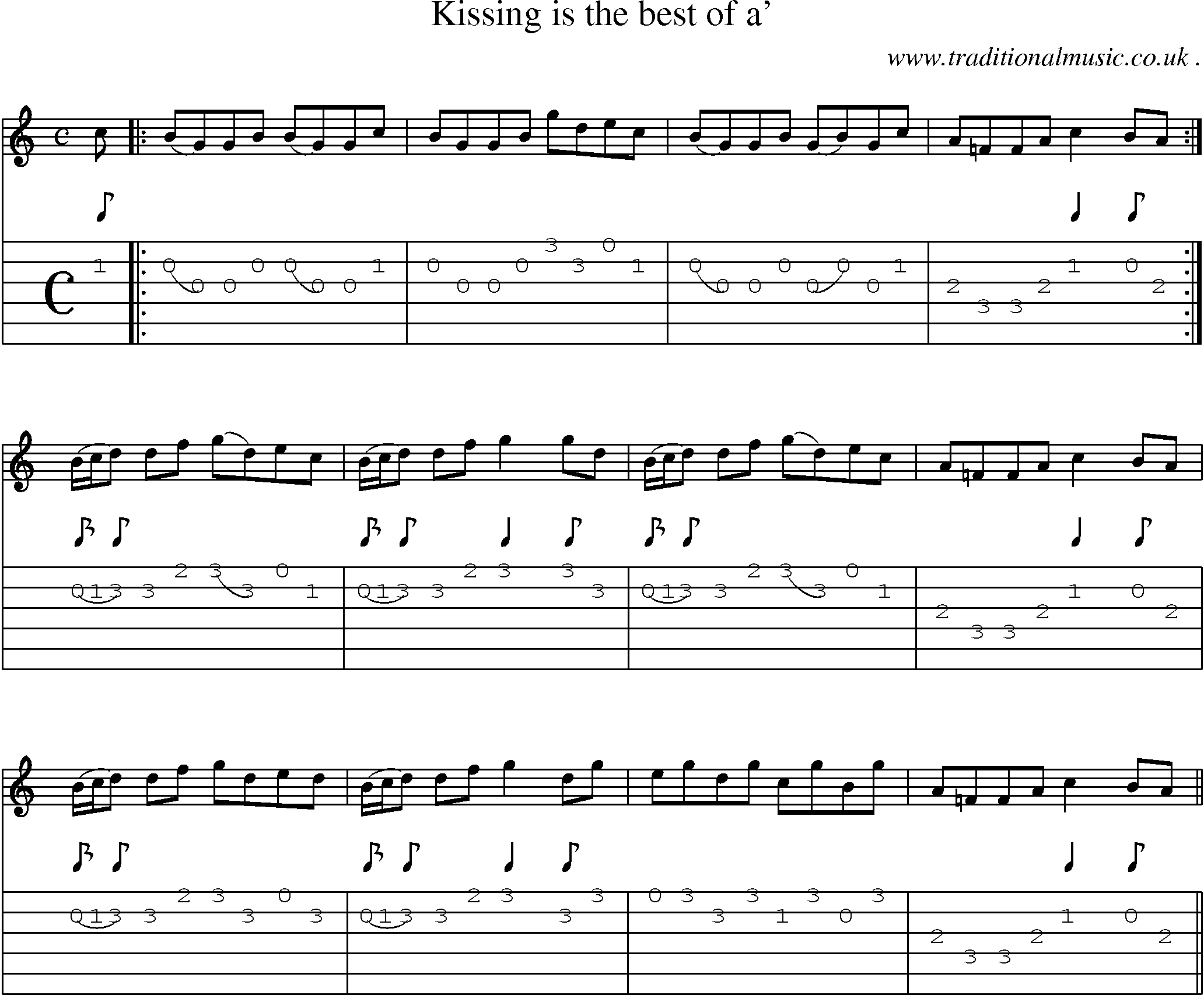 Sheet-music  score, Chords and Guitar Tabs for Kissing Is The Best Of A