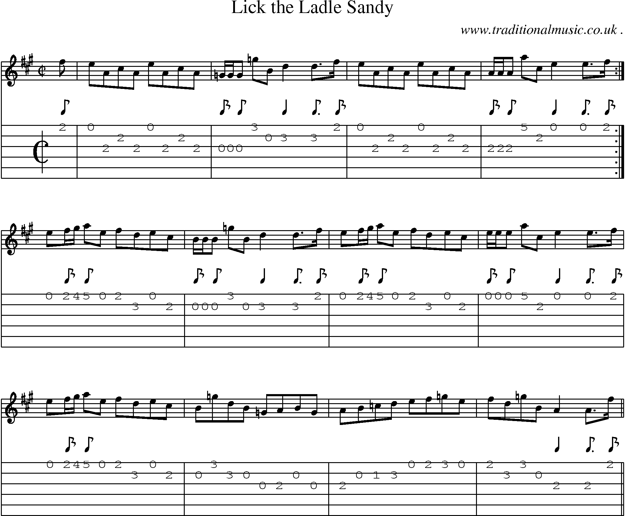 Sheet-music  score, Chords and Guitar Tabs for Lick The Ladle Sandy