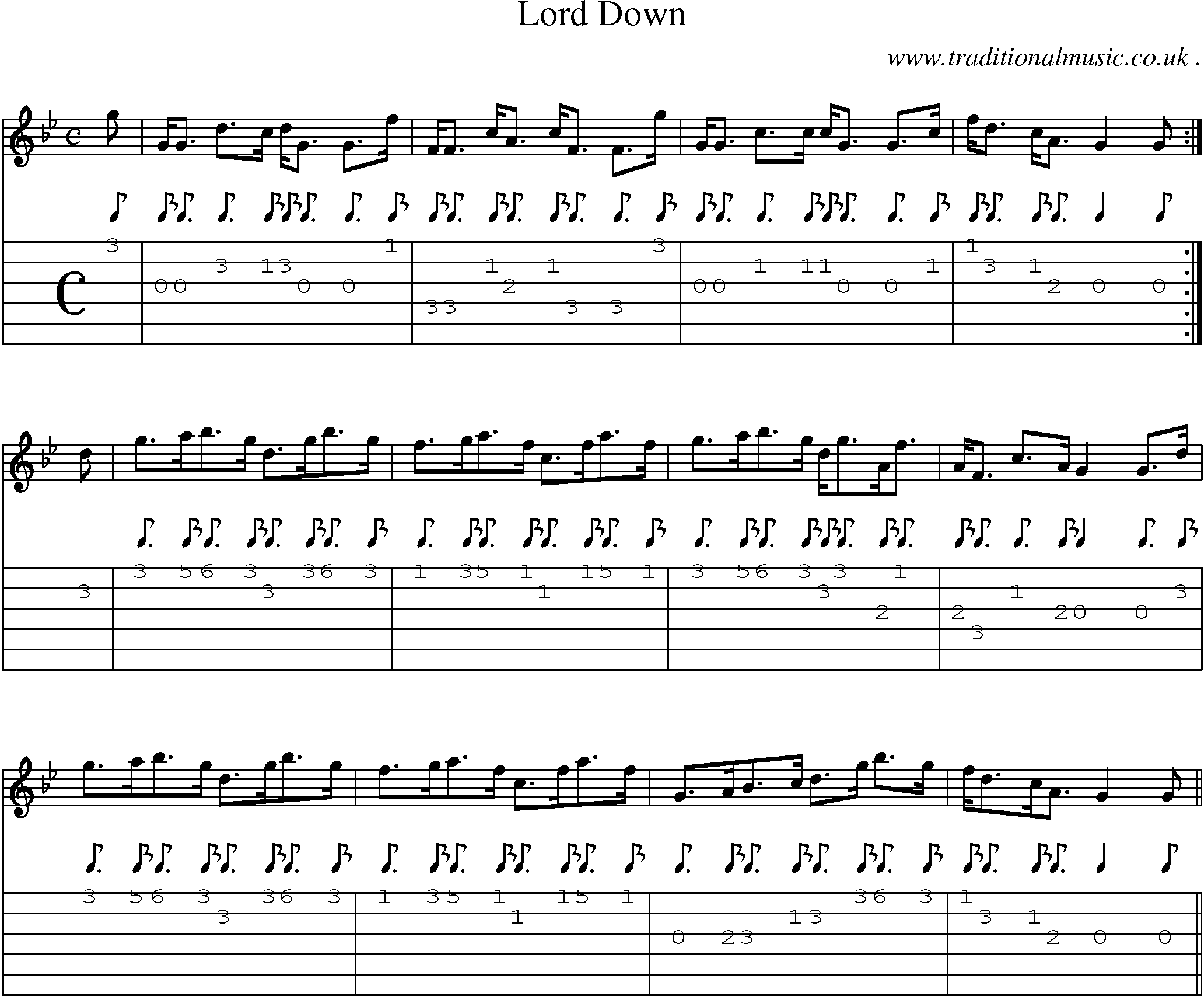 Sheet-music  score, Chords and Guitar Tabs for Lord Down