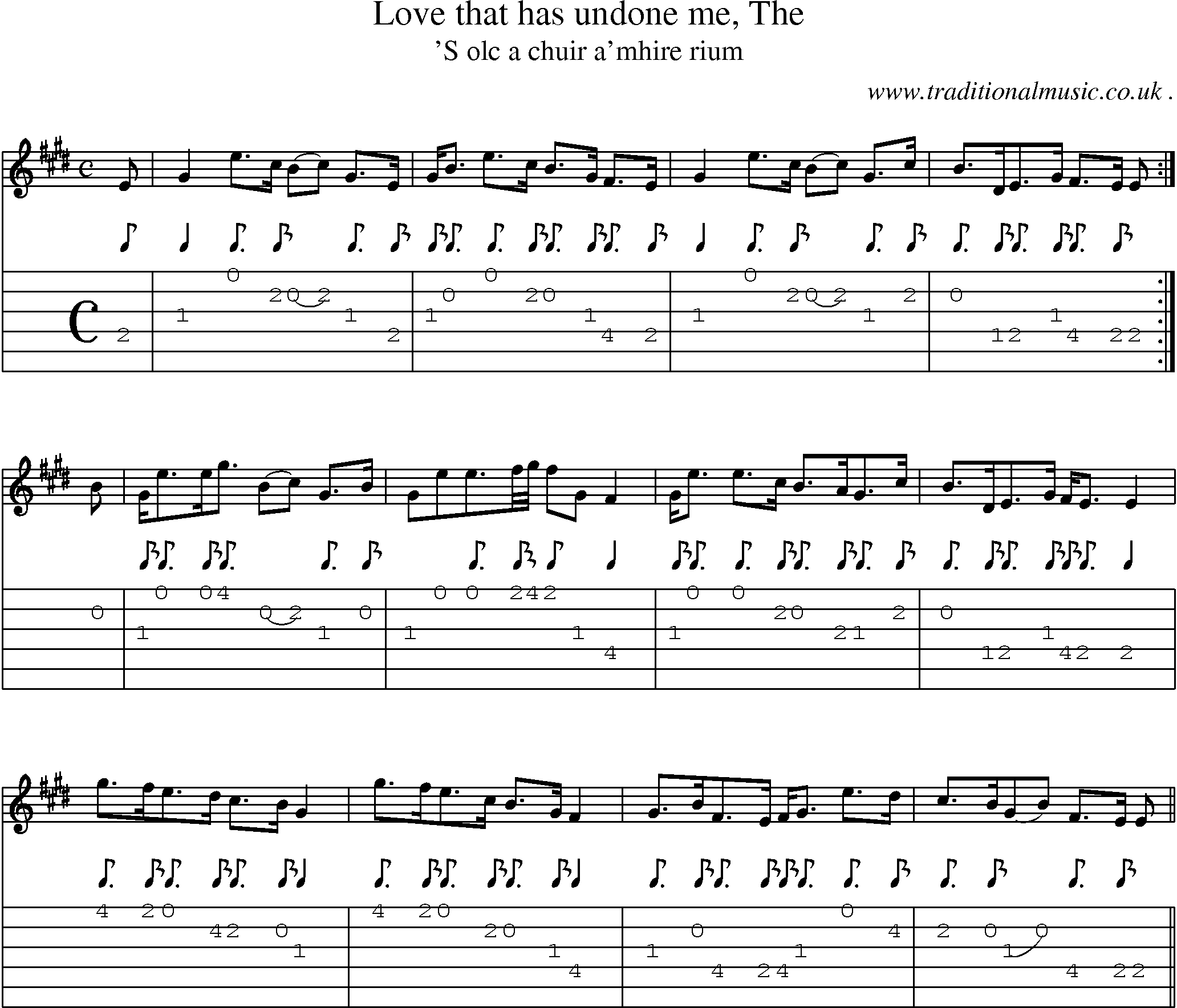 Sheet-music  score, Chords and Guitar Tabs for Love That Has Undone Me The