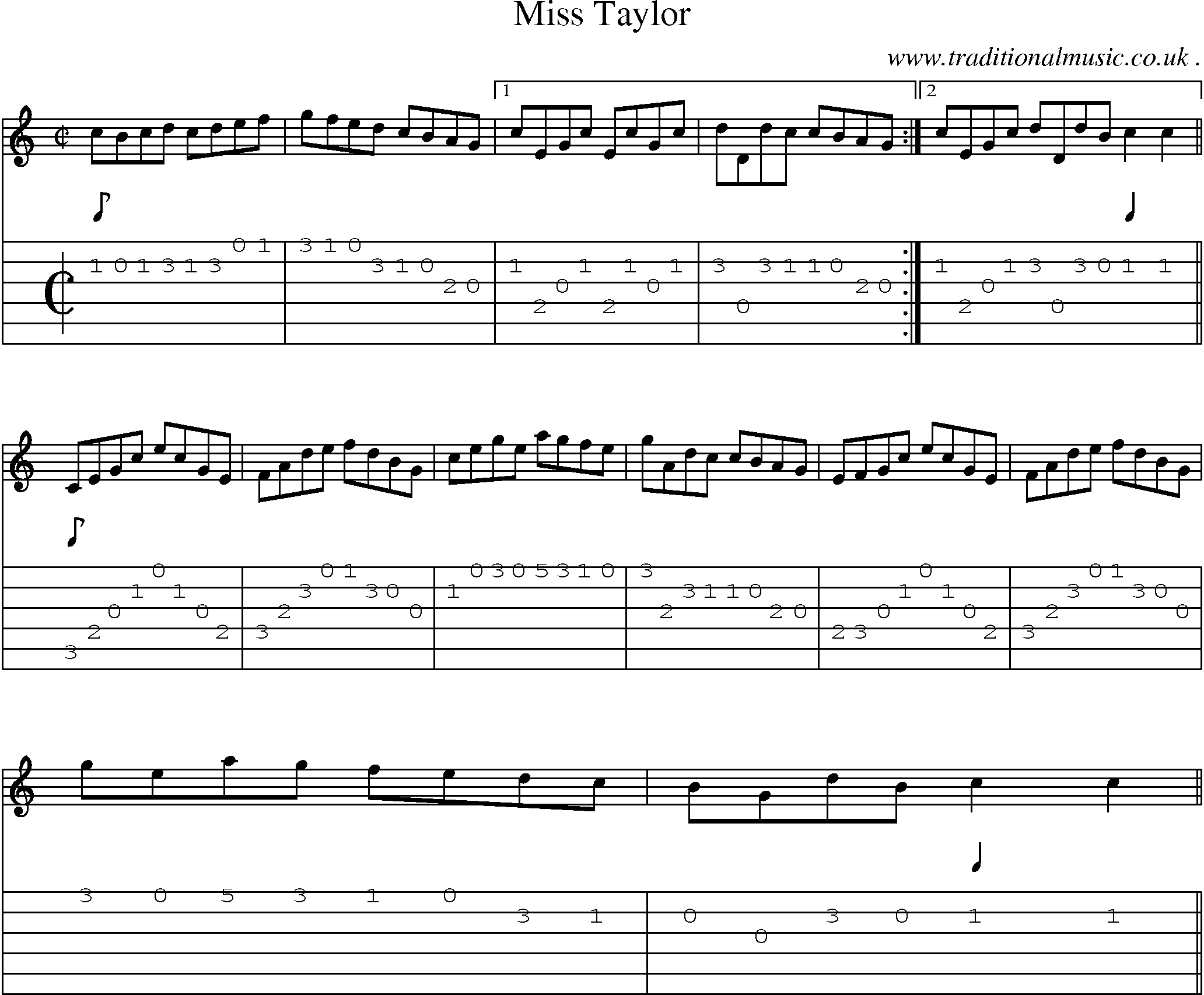 Sheet-music  score, Chords and Guitar Tabs for Miss Taylor