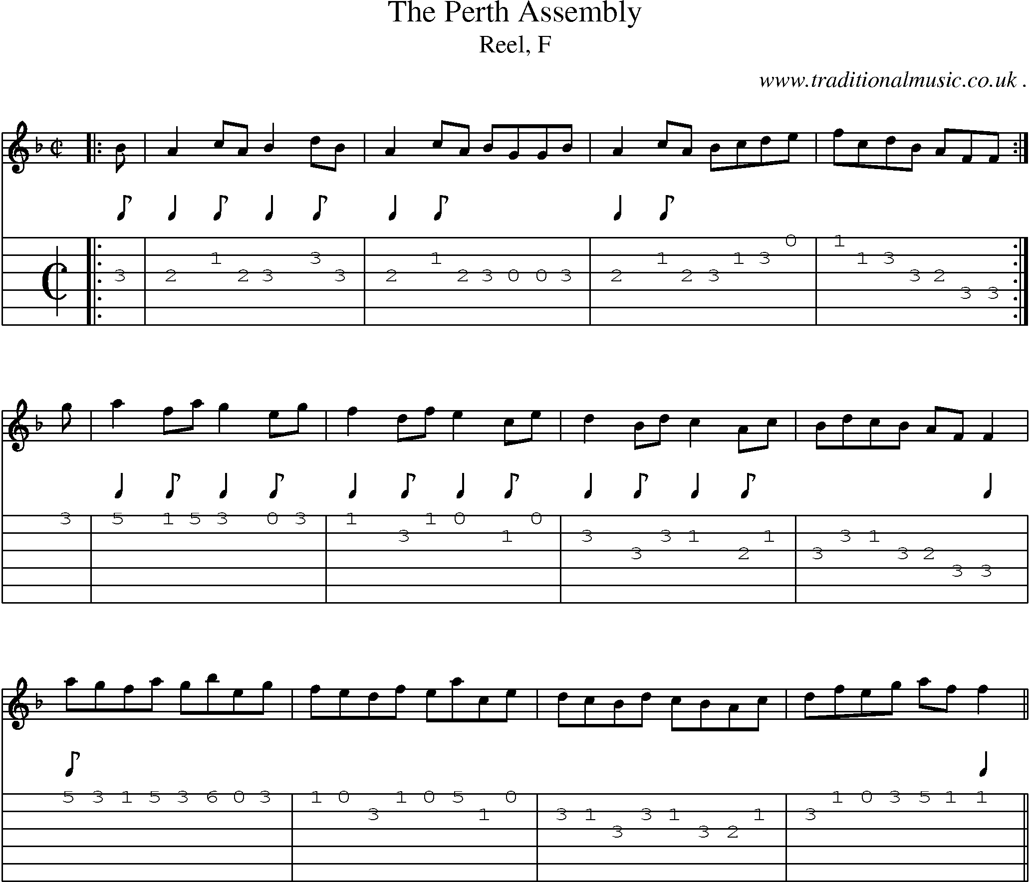 Sheet-music  score, Chords and Guitar Tabs for The Perth Assembly