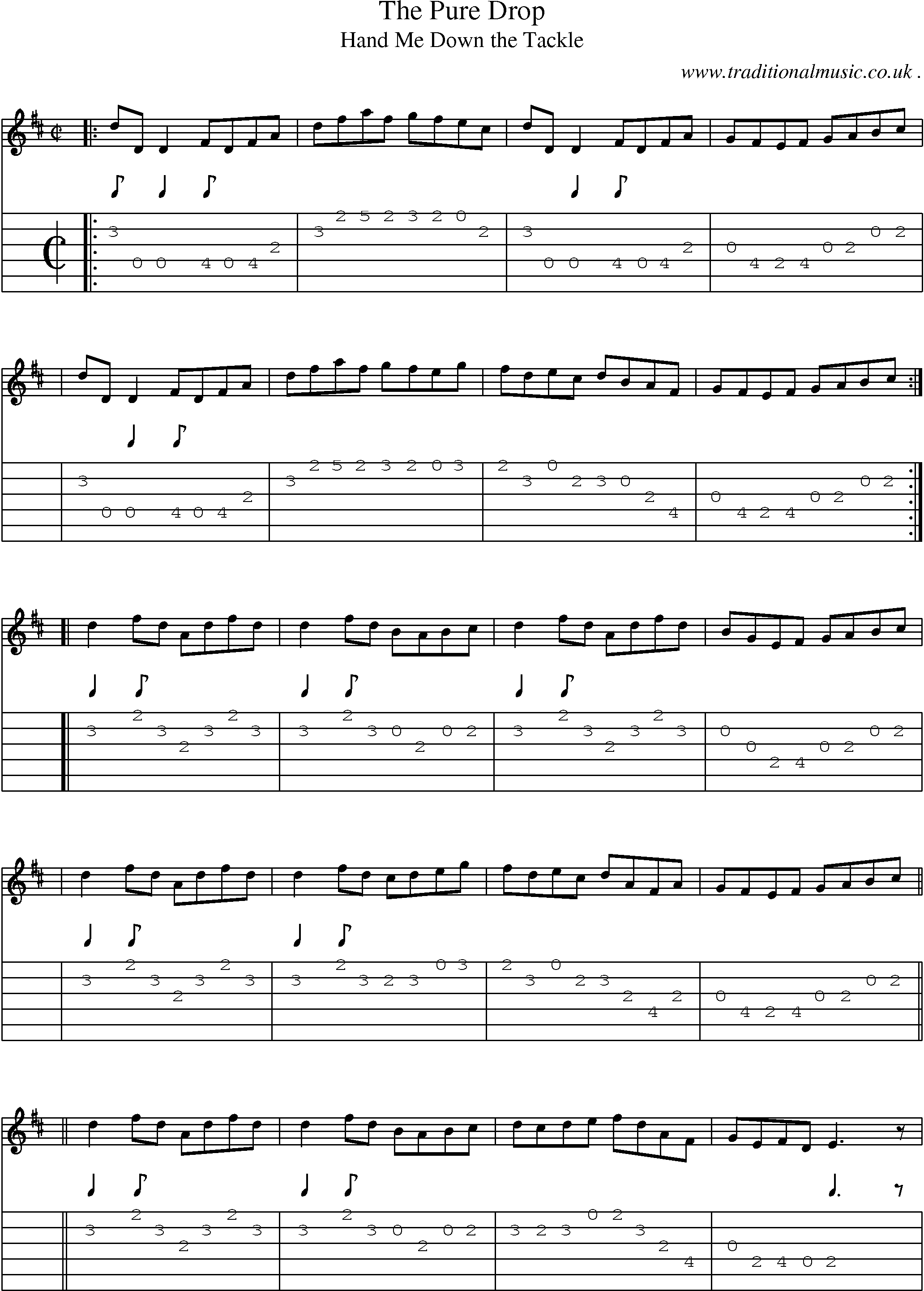 Sheet-music  score, Chords and Guitar Tabs for The Pure Drop