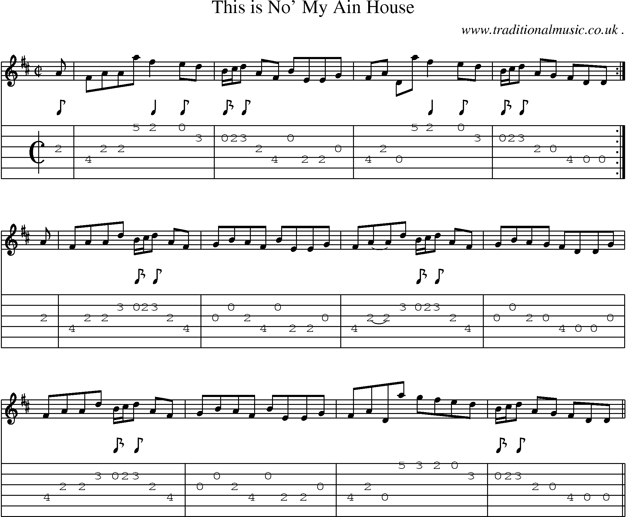 Sheet-music  score, Chords and Guitar Tabs for This Is No My Ain House